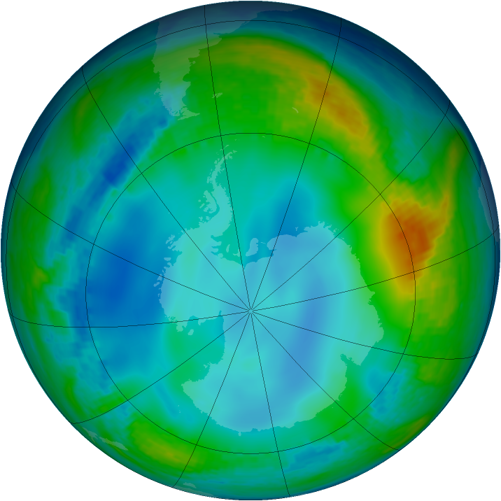 Antarctic ozone map for 11 June 2002